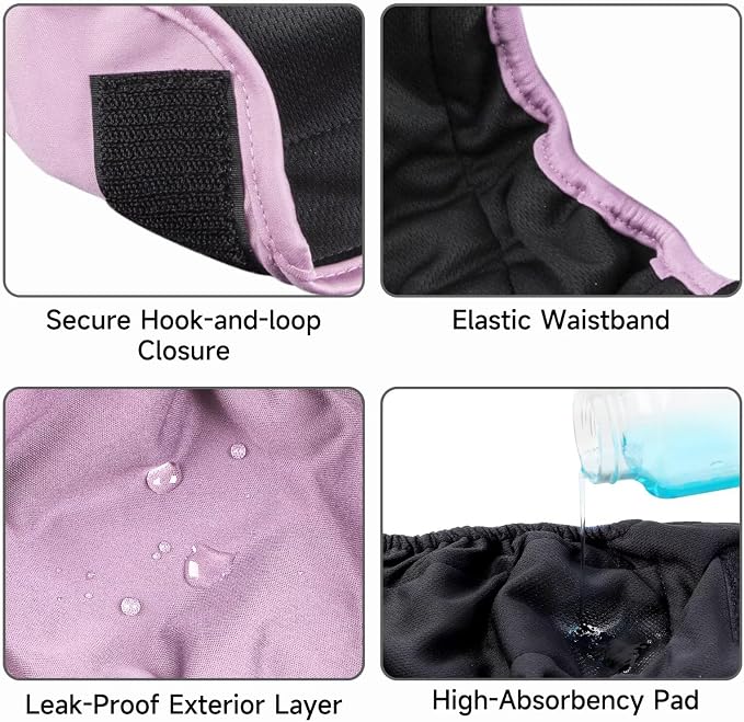 Paw Legend Washable Reusable Female Dog Period Diapers for Heat Doggie Puppy Diapers for Female Dogs (3 Pack, X-Large)