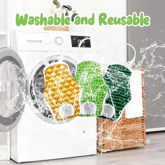 3 Pack Washable Female Dog Diapers with Adjustable Suspender, Reusable Sanitary Panties for Dogs in Heat, Leak-Proof Design for Small Dogs