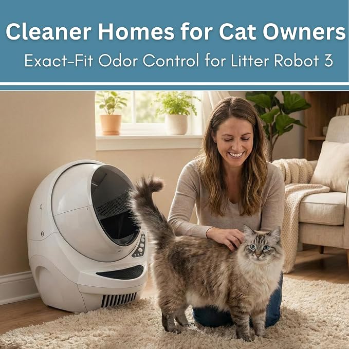 Fresh Headquarters Activated Litter Robot 3 Carbon Filters - Activated Charcoal Replacement Filter, Pre-Cut 3.5” x 10” Litter Robot Accessories - Odor Control & Dust Reduction - Made in USA - 6-Pack