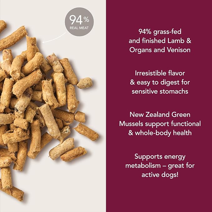 K9 Natural Lamb and Venison Freeze Dried Dog Food, High-Meat and Natural Complete Meal or Meal Toppers for Dogs, Grass-Fed Lamb and Venison from New Zealand, Grain-Free, GMO-Free, 3.5 Ounces