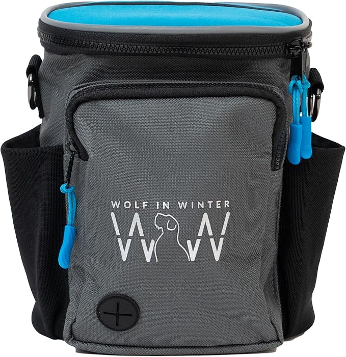 Quickdraw XL Dog Treat Pouch – Training Bag with Waste Bag Dispenser (Bags Not Included), Phone Pocket, Water Bottle Holders, 3-Way Strap – Durable & Reflective (Alpine Blue)