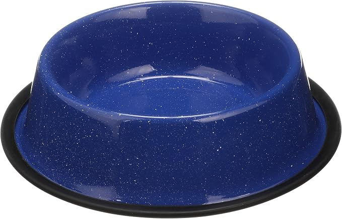Neater Pet Brands Outdoor Camping Style Pet Bowl - No-Tip Non-Skid Water or Food Bowl for Cats & Dogs (32 oz., Blue) with Neater Mat Waterproof Silicone Bowls Mat