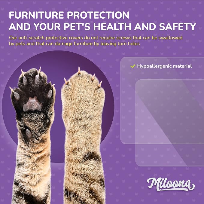 Anti Cat Scratch Furniture Protector 4 Sheets- Couch Covers for Cats- Cat Scratch Deterrent for Furniture- Couch Scratch Protector from Cats- Anti Scratch Furniture Protector