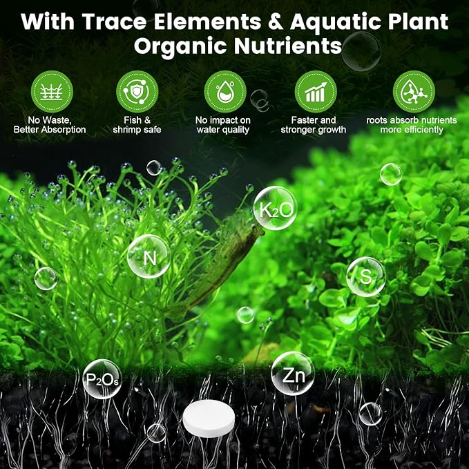 Root Tabs Freshwater Aquarium Plant Fertilizer, Slow-Release 100 Tabs 1g/Tab, Safe for Fish and Shrimp, for Planted Aquarium Substrate (2 * 100)