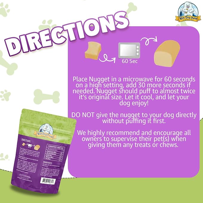 Yeti Refill Nuggets for Puff and Play Dog Toys - Natural Himalayan Yak Cheese Treats, Healthy Dog Chews, Suitable for All Dogs, Ideal for Interactive Chew Toys and Dispensers - 6 Pieces, Turmeric