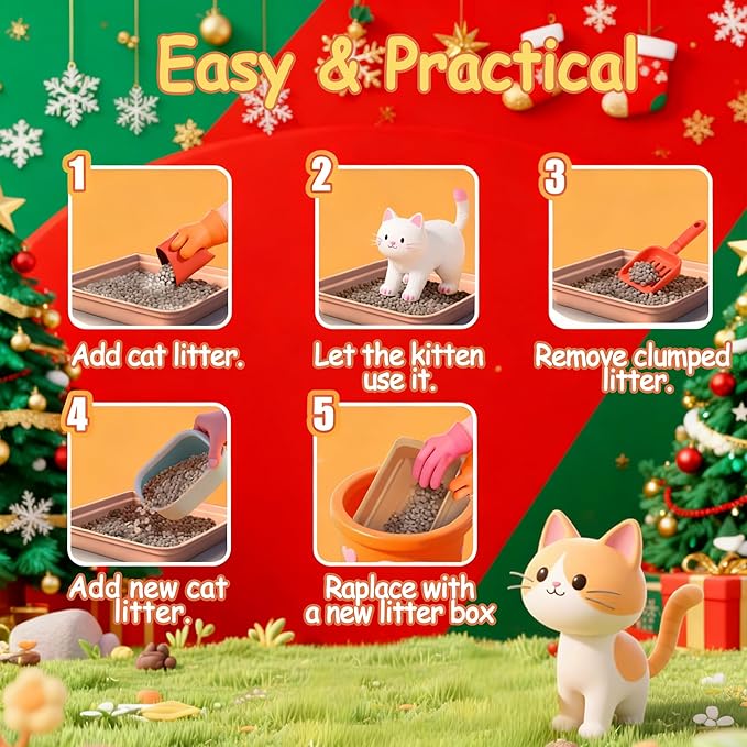 Disposable Litter Boxes for Cats Leak-Proof: 3-Pack Odor Control Sustainable Large Kitty Tray for Travel/Indoor Use