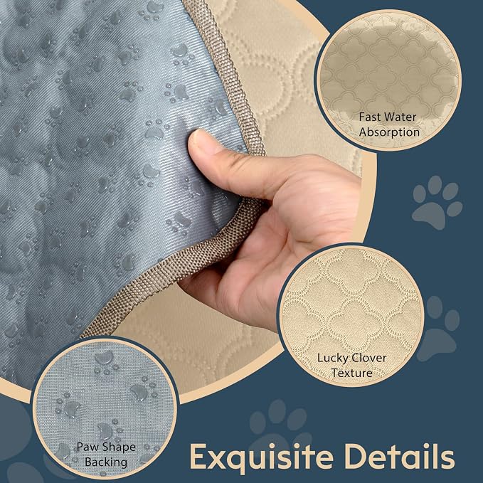 FunFurry Washable Pee Pads for Dogs - 2 Pack Reusable Pee Pads，Waterproof Puppy Pads，Pet Training Pads，Super Absorbent with Dog Paw Shape Non-Slip Backing (Cream, 18" X 24" - 2 Pack)