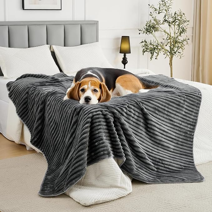 FunFurry Flannel Washable Pee Pad for Dogs - 2 Pack Reusable Dog Pee Pads Extra Large, Fast Absorb Pet Playpen Mat with Non-Slip Back, Waterproof Puppy Training Pad. (Dark Grey, 48" X 48")