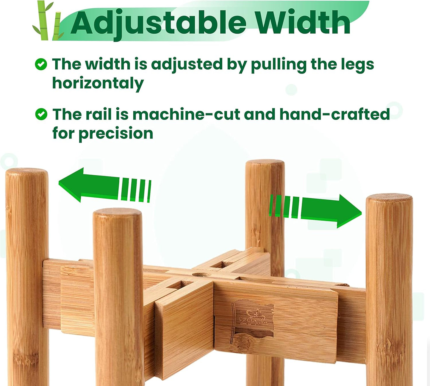 Dog Bowl Stand for Medium Breeds - Raises Bowls to 9-inch High, Ants/Bugs-Off - Adjustable, Fits Various Sizes of Dog Food/Water Bowls and Slow Feeders - Bamboo