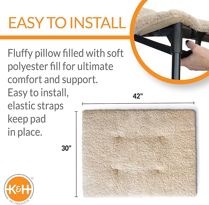 K&H Pet Products Original Elevated Pet Cot Tan with Microfleece Pad