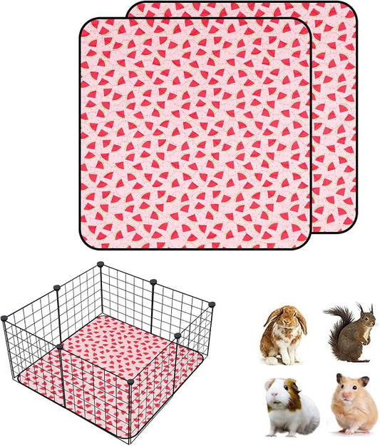 2 PCS Guinea Pig Cage Liner, Reusable Waterproof Guinea Pig Liner, Washable Small Animals Bedding, Super Absorbent Pet Pee Pads Guinea Pig Mats, Rabbit Mats for Cages (24 * 24 inch)