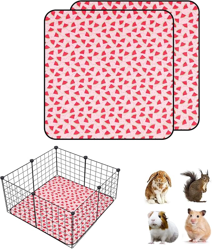 2 PCS Guinea Pig Cage Liner, Reusable Waterproof Guinea Pig Liner, Washable Small Animals Bedding, Super Absorbent Pet Pee Pads Guinea Pig Mats, Rabbit Mats for Cages (28 * 28 inch)