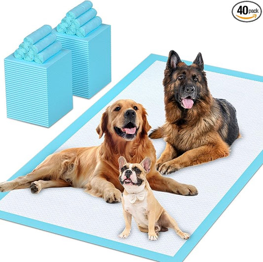 Puppy Pads Extra Large 32"x40" 40 Count, Pee Pads for Dogs & Cats, Disposable Thicken Pet Training Pads for Doggie Rabbits, Incontinence Underpads Ultra Absorbent & Quick-Dry, Leakproof Potty Pad