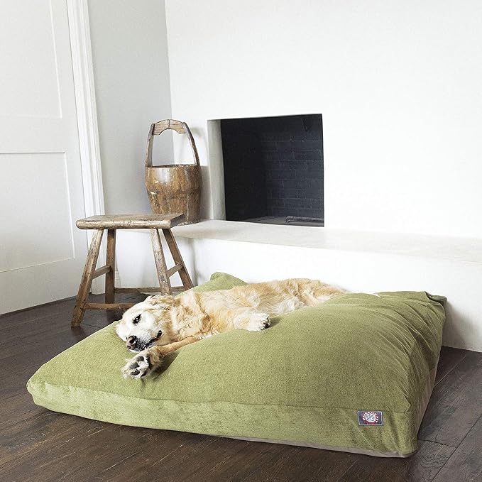 Majestic Pet Villa Rectangle Dog Bed Washable – Non Slip Comfy Pet Bed – Dog Crate Bed with Removable Washable Cover – Dog Kennel Bed for Sleeping, Polyester Fiber, Medium, Aubergine