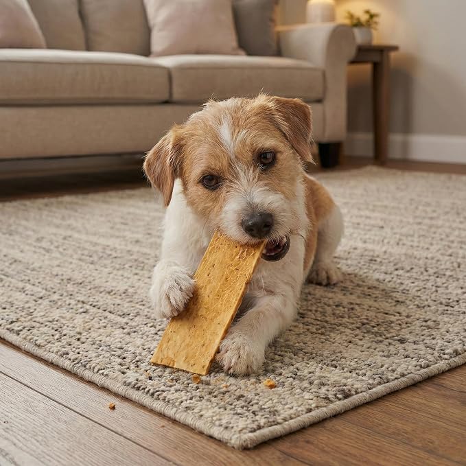 Fieldcrest Farms Nothin to Hide Flip Chips Dog Chews - Natural Rawhide Alternative Treats for Dogs, Collagen Based Snack for Moderate Chewers Up to 35lbs, Peanut Butter Flavor -1 Pack (8 Chips)