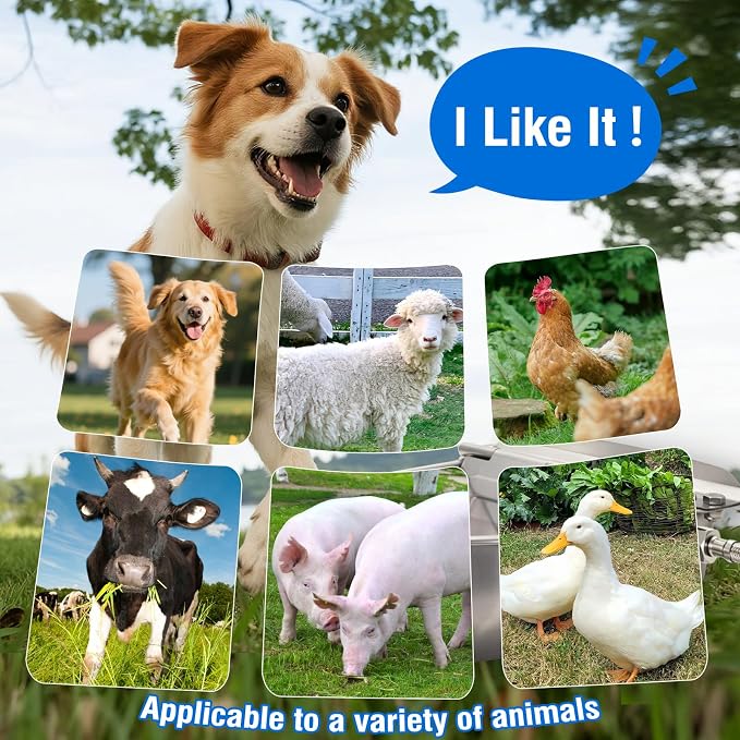 Automatic Livestock Water Bowl Float Valve Self-Filling Dog Goat Chicken | 304 Stainless Steel Animal Waterer Auto Refill, Horse Pig Cow Sheep Cat, Drainage, 3/4" GHT Hose & Mounting Bolts, Farm Ranch
