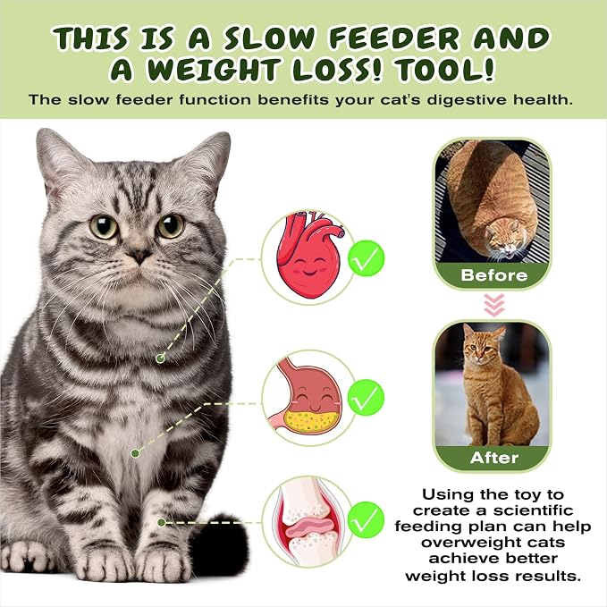 KADTC Cat Puzzle Toy, Large Size, 2 Ways to Play, Treat Puzzle & Foraging Balls for Indoor Cats, Kitten Enrichment Toy, Interactive Brain-Teasing Game