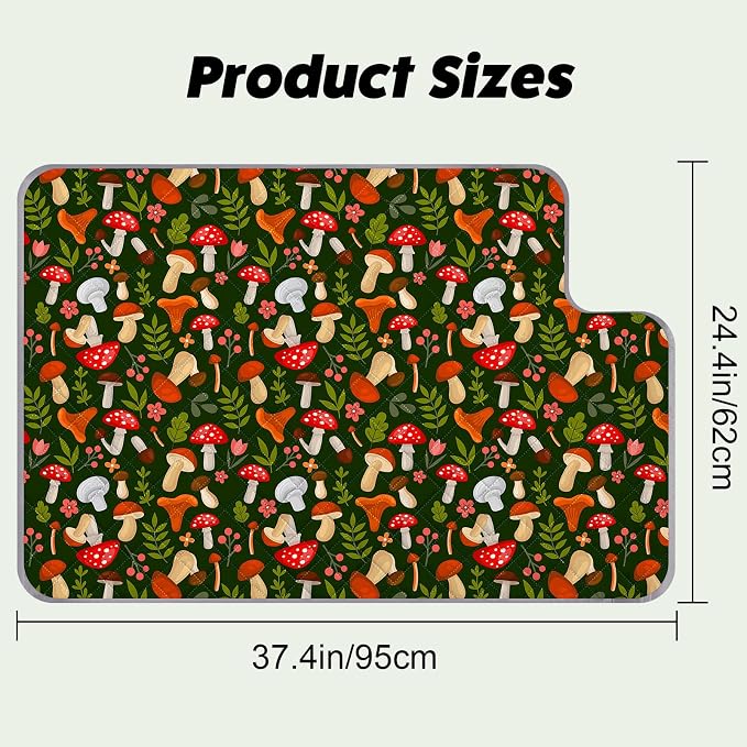 Bienbee Ferret Cage Liner Set, Waterproof Ferrets Cage Accessories for Small Animals Rats Chinchillas Hedgehogs Ferrets(Green Mushroom,Top Pan Liner)