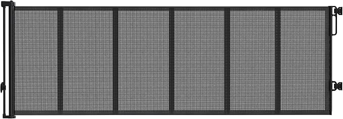 Upgraded 157 inch Retractable Baby Gates Extra Wide with Reinforced Strip Design to Prevent Crawling Through, 13 Foot Retractable Dog Gate, No Drilling, Retractable Gate for Indoor/Outdoor