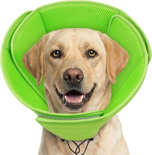AOFITEE Soft Dog Cone Collar Anti-Licking, Dog Cone Alternative After Surgery, Elizabethan Cones for Large Dogs Post-Surgery, Neuter Recovery Pet Dogs E-Collar(Green,X-Large)