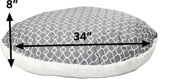 MidWest Homes for Pets Over-Stuffed Dog Bed feat Teflon with Gray/Fleece Pattern, Medium