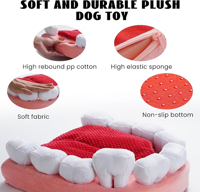 Nocciola Interactive Teeth Dog Toys – Enrichment Puzzle Funny Dog Toy for Small to Large Dogs, Hide and Seek Dog Toys to Keep Dogs Busy (White Teeth)
