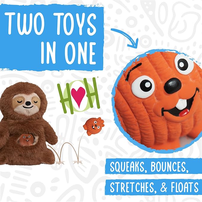 HuggleSnuffles Snuggle & Zoom Interactive Enrichment Toy for Dogs - Hide and Seek Dog Toy for Ruff-Tex Ball & Treats, Puppy Games to Keep Them Busy, Foraging Puzzle Plush for Boredom - Large, 10"
