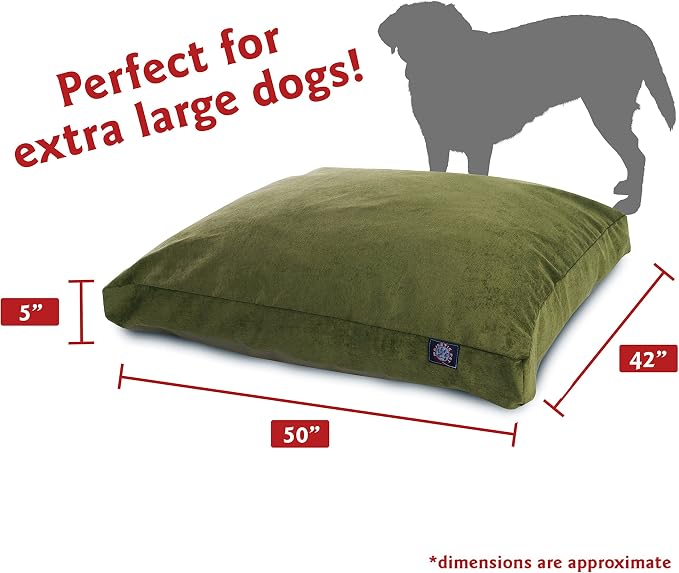 Majestic Pet Villa Rectangle Dog Bed Washable – Non Slip Comfy Pet Bed – Crate Bed with Removable Washable Cover – Kennel Bed for Sleeping, Polyester Fiber, X-Large, Fern