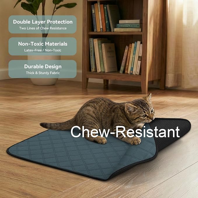Siedihit Washable Reusable Pet Pee Pads, Absorbent Non-Slip Training Mat for Dog Cat Rabbit Puppy Kitten, Whelping Playpen Crate Bed Cage Home Indoor Outdoor (Small - 4pack, Rectangle)