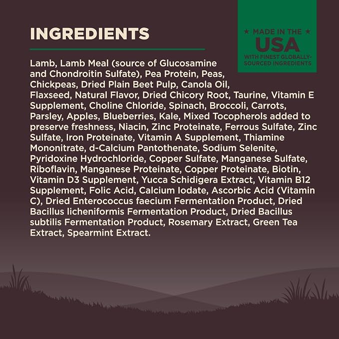 Wellness CORE Adult Dry Dog Food, Grain Free Kibble, Natural, High Protein, Lamb Recipe, 4 lb Bag