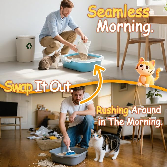 Disposable Litter Boxes for Cats Leak-Proof: 20-Pack Odor Control Sustainable Large Kitty Tray for Travel/Indoor Use