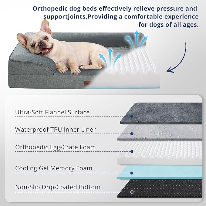 3 Step Beige Pet Stairs & Dog Bed Large Size Dog
