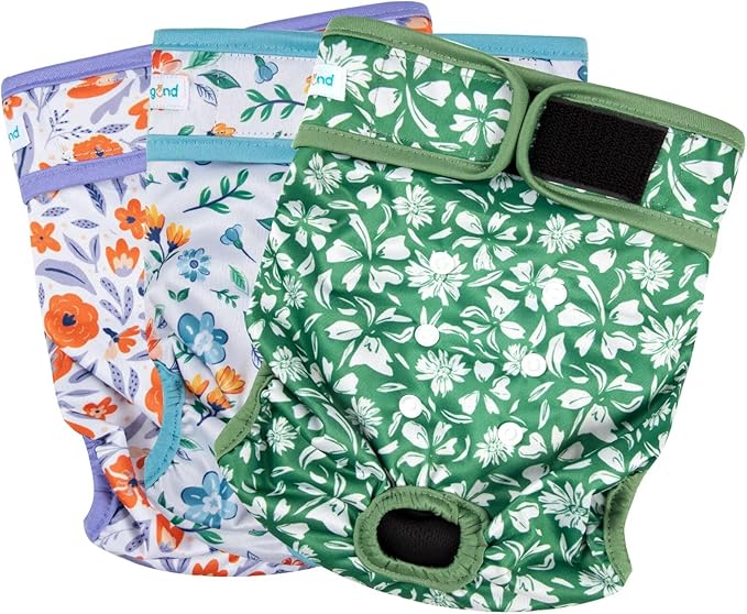 Paw Legend Washable Reusable Female Dog Period Diapers for Heat Doggie Puppy Diapers for Female Dogs (3 Pack, Medium)