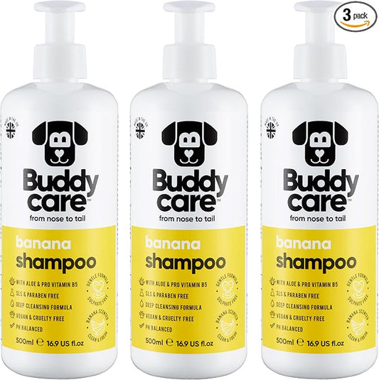 Banana Dog Shampoo & Conditioner by Buddycare | with Aloe Vera and Pro Vitamin B5 (50.72oz)