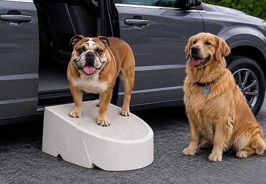 Pet Gear Stramp Stair and Ramp Combination for Dogs/Cats, Easy Step, Lightweight/Portable, Sturdy, Easy Assembly (No Tools Required), Light Sand
