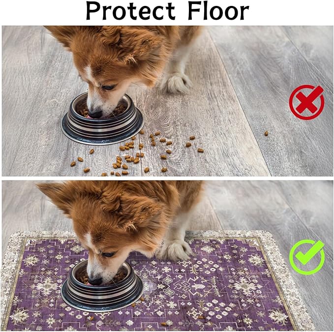 Pet Food Mats for Floor, Absorbent Dog Mat for Food and Water Dispenser Mat, Dog Food Mat Quick Dry Cat Food Mat Pet Supplies