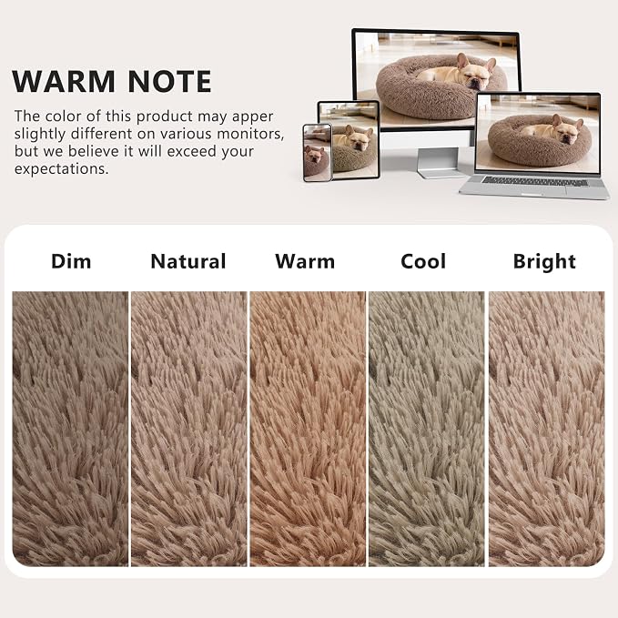 MIXJOY Orthopedic Dog Bed Comfortable Donut Cuddler Round Pet Beds Ultra Soft Washable Dog and Cat Cushion Bed (36'', Brown)