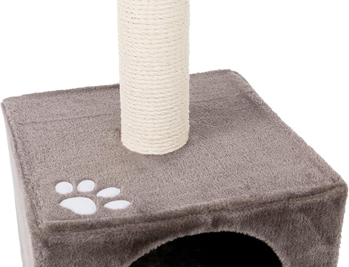 Trixie San Fernando Cat Tree with Scratching Posts, Condo, Dangling Cat Toy, 41.7-in Tall, Dark Gray
