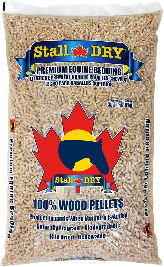 Progressive Planet Stall Dry Premium Equine Bedding Pellets, 35lbs - 100% Natural Kiln-Dried Pine Pellets, Superior Absorption & Odor Control - Eco-Friendly, Biodegradable & Chemical-Free Bedding