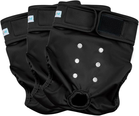 Paw Legend Washable Reusable Female Dog Period Diapers for Heat Doggie Puppy Diapers for Female Dogs (3 Pack, Large)