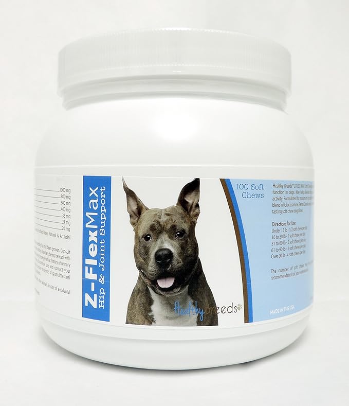 Healthy Breeds American Staffordshire Terrier Z-Flex Max Hip & Joint Soft Chews 100 Count
