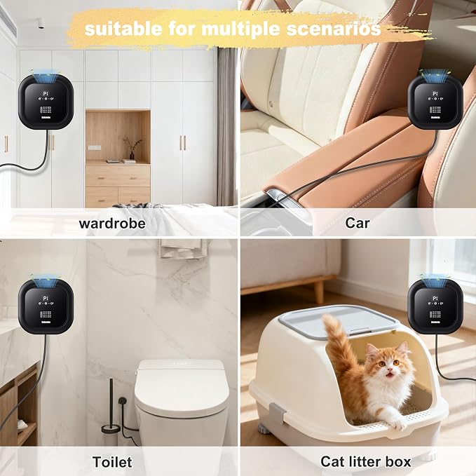 Cat Litter Deodorizer for Litter,Ozone Odor Eliminator for Pets,99% Odor Removal Air Purifier for Cat Litter Box,Home Insertable Air Purifier Suitable for Bedrooms,Bathrooms,garage,Smoke,Kitchens