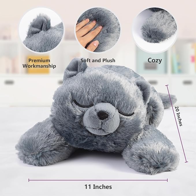 Cuddle Buds 5lbs Weighted Cat Stuffed Animal for Sensory Needs, 20'' Cat Plush Large, Weighted Stuffed Animals for Adults and Kids, Cute Soft Plush Toy Gift for Kids and Adults, Big Giant Plushies