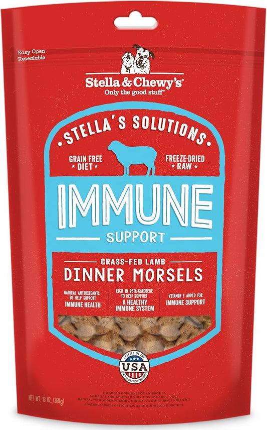 Stella & Chewy's Freeze-Dried Raw Dog Food for Immune Support - Grass-Fed Lamb - Natural Solution for Immune Defense & Overall Wellness - Premium Raw Nutrition - 13oz