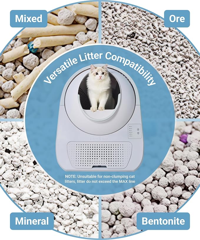 CATLINK 2026 Upgrade Self Cleaning Cat Litter Box with Mat, Automatic Litter Box for Multiple Cats 3.5 to 22 lbs, Double Odor Control, Safety Sensors