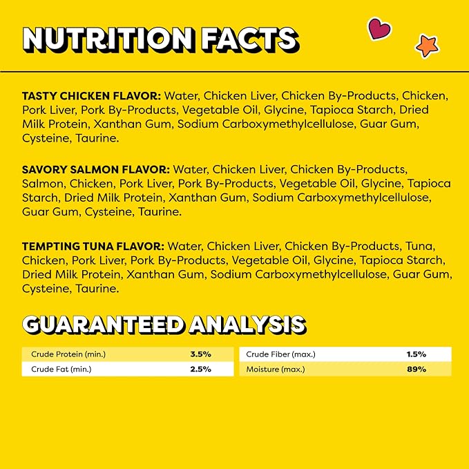 Temptations Creamy Puree Squeezable Lickable Wet Cat Treat Variety Pack, 0.42 oz. Tubes, 72 Count