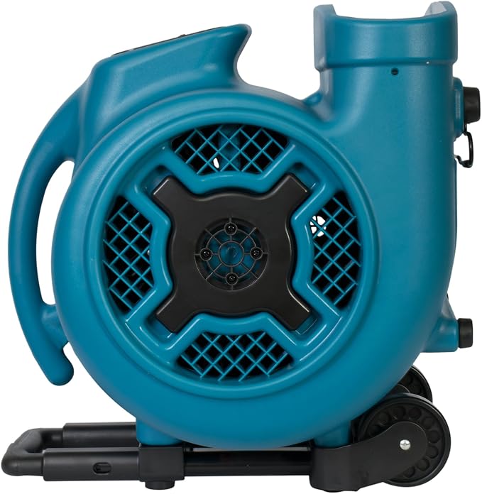 XPOWER X-830H Pro 1 HP 3600 CFM Centrifugal Air Mover, Carpet Dryer, Floor Fan, Blower, Telescopic Handle and Wheels, for Water Damage Restoration, Janitorial, Plumbing, Home Use