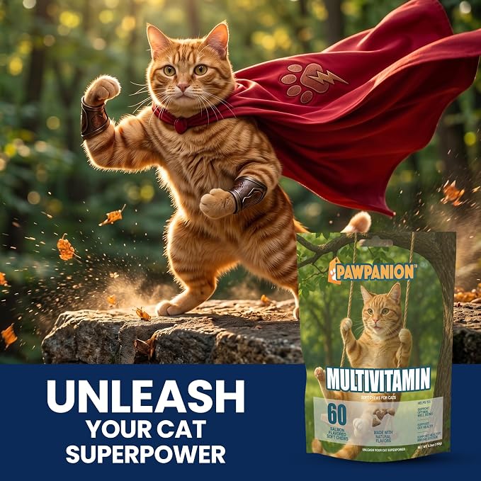 Multivitamin Soft Chews for Cats Full Body Support 60 Count
