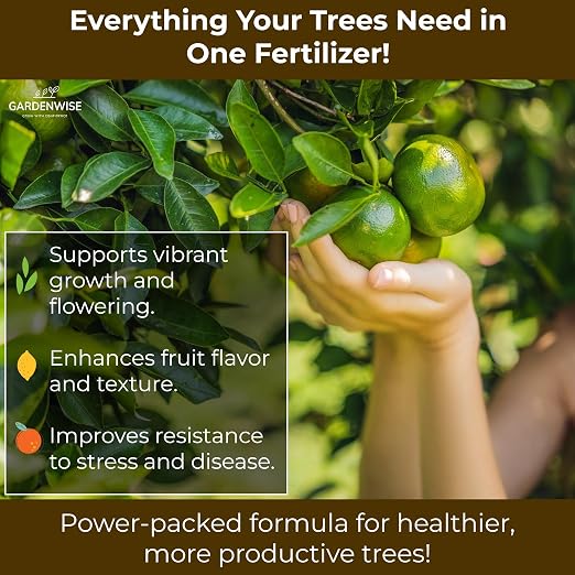 GARDENWISE Professional Citrus Fertilizer + Vital Micronutrients; Perfect Balanced NPK for All Citrus; for Indoor and Outdoor Plants; Orange, Lime, Avocado and Lemon Tree Fertilizer (1 Quart)