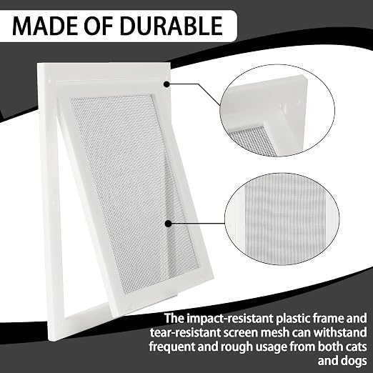 20-Pack Disposable Litter Box Waste Receptacles Compatible with Littermaid Waste Receptacles, and 7.87" x 9.84" Pet Screen Door Flap Compatible with Doggy Fits Dogs & Cats Under 30 Lbs